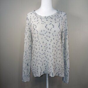 LEVEL EIGHT KNITTED SWEATER DIAMOND DESIGN WHITE WITH BLUE COLOR DESIGN SIZE MED